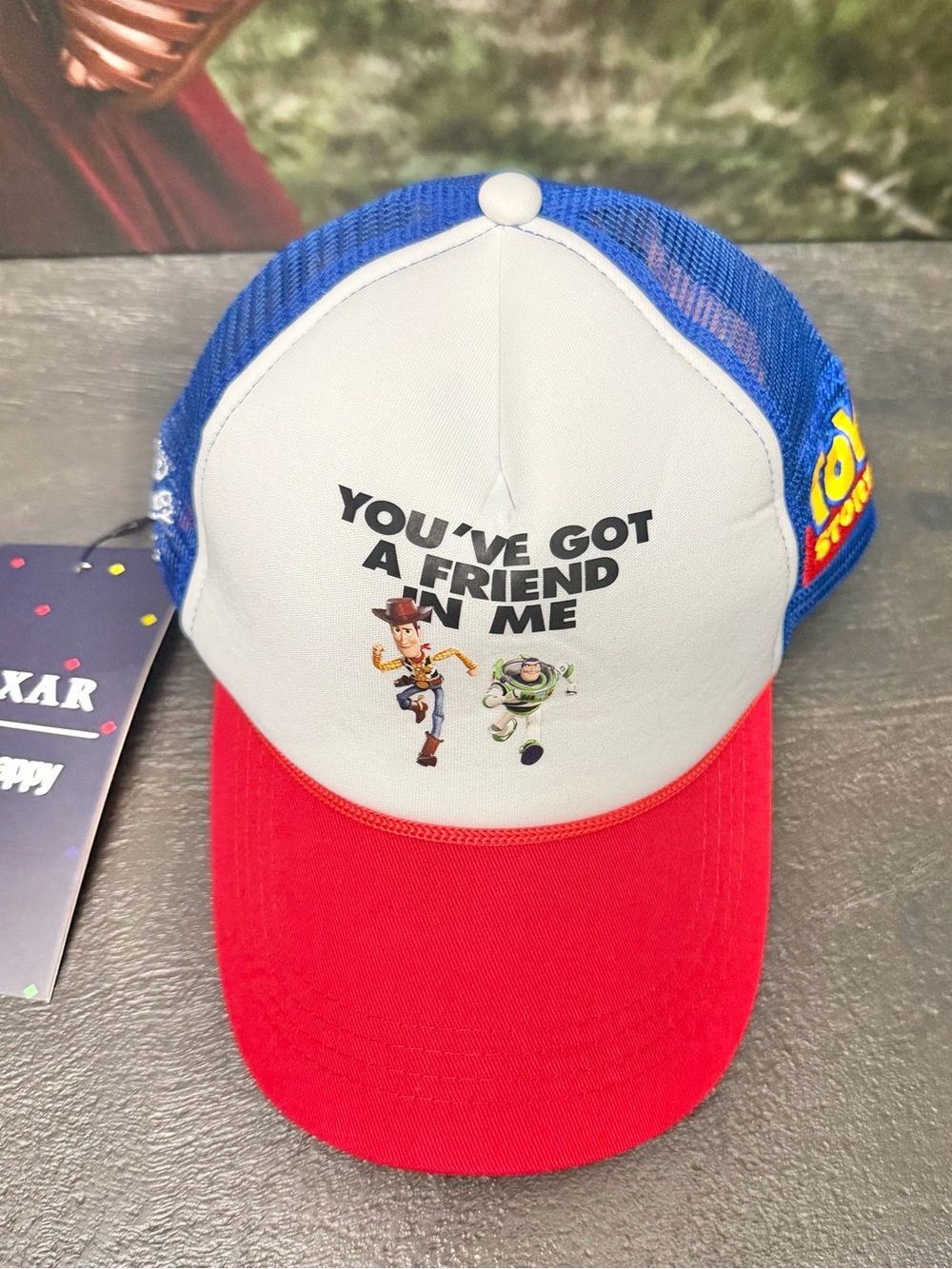 Madhappy x Pixar 'You've Got a Friend in Me' White Front Red & Blue Trucker Hat